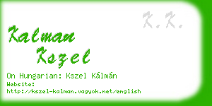 kalman kszel business card
