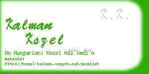 kalman kszel business card